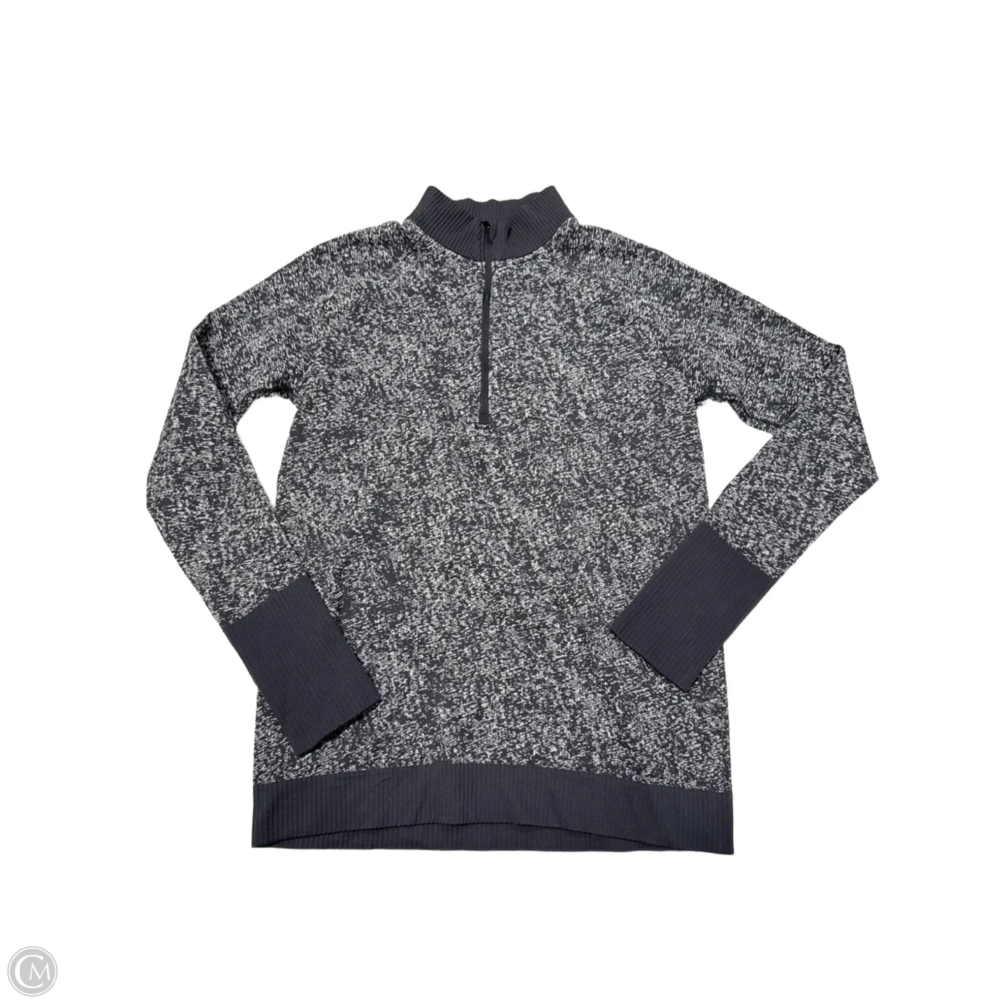 Athletic Sweatshirt Collar By Lululemon In Black & Grey, Size: M