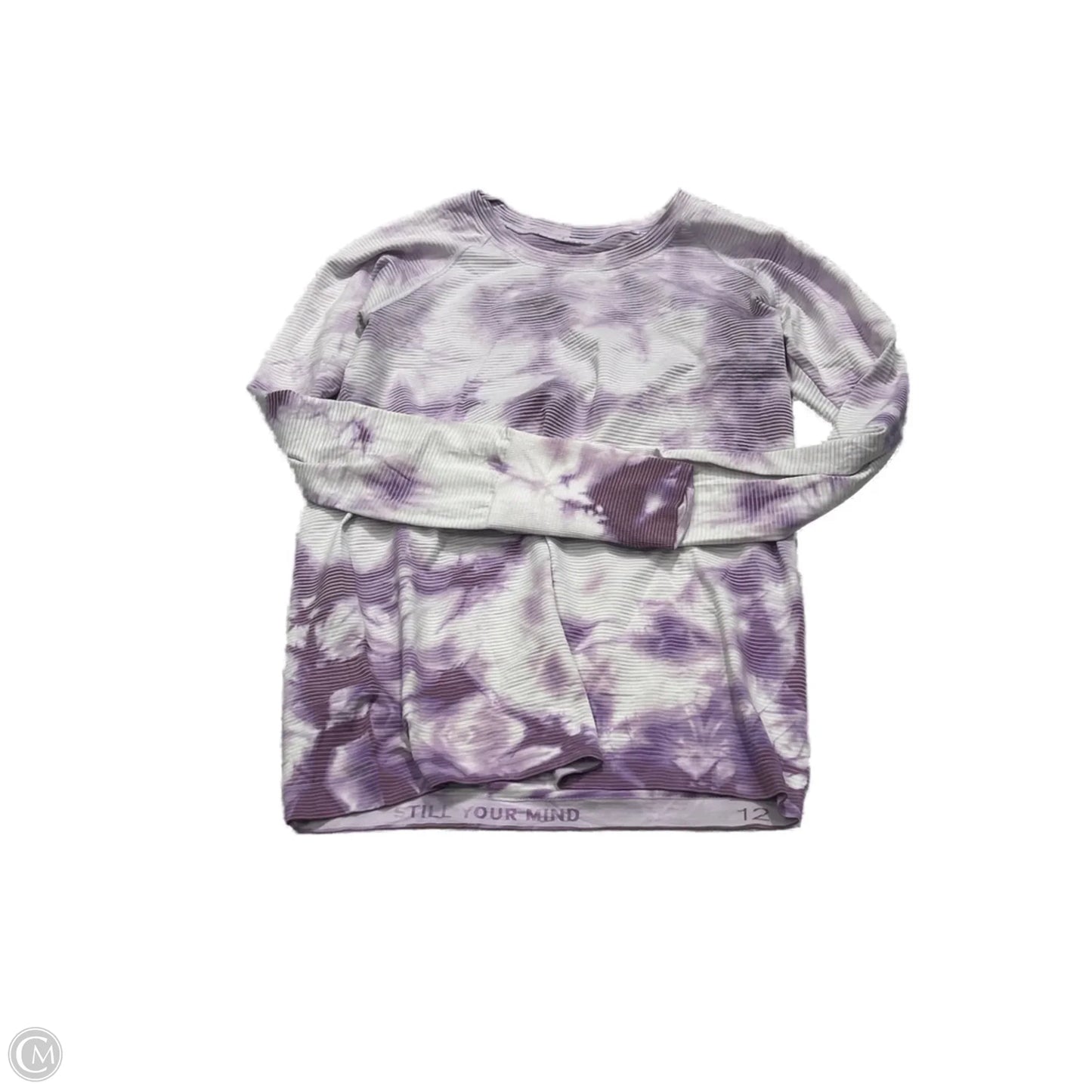 Athletic Top Long Sleeve Crewneck By Lululemon In Tie Dye Print, Size: L