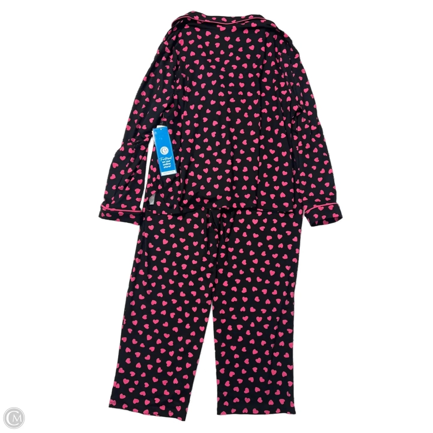 New! Pajamas Designer By Kate Spade In Black & Pink, Size: Xl