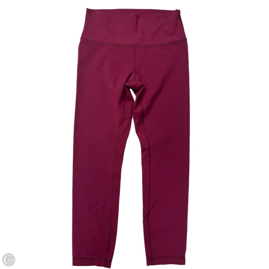 Athletic Leggings By Lululemon In Maroon, Size: 8