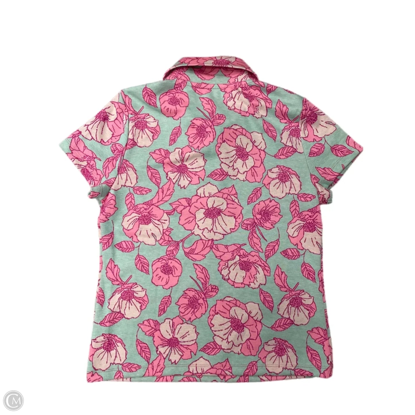 Top Short Sleeve By Maeve In Green & Pink, Size: M