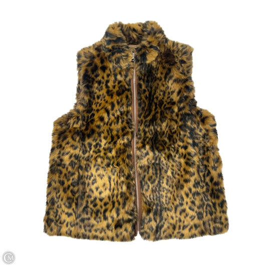 Vest Faux Fur & Sherpa By J. Crew In Animal Print, Size: M