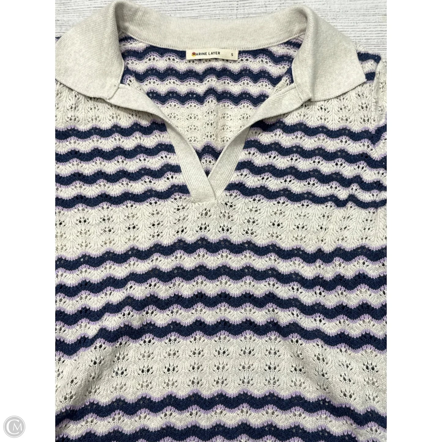 Top Short Sleeve By Marine Layer In Purple & Tan, Size: S