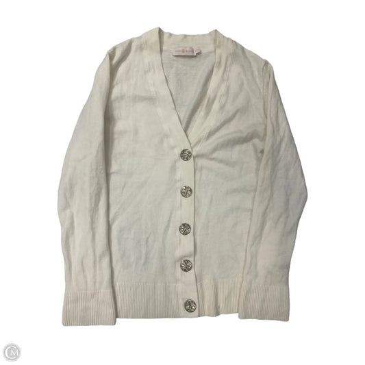 Sweater Cardigan Designer By Tory Burch In Cream, Size: Xl