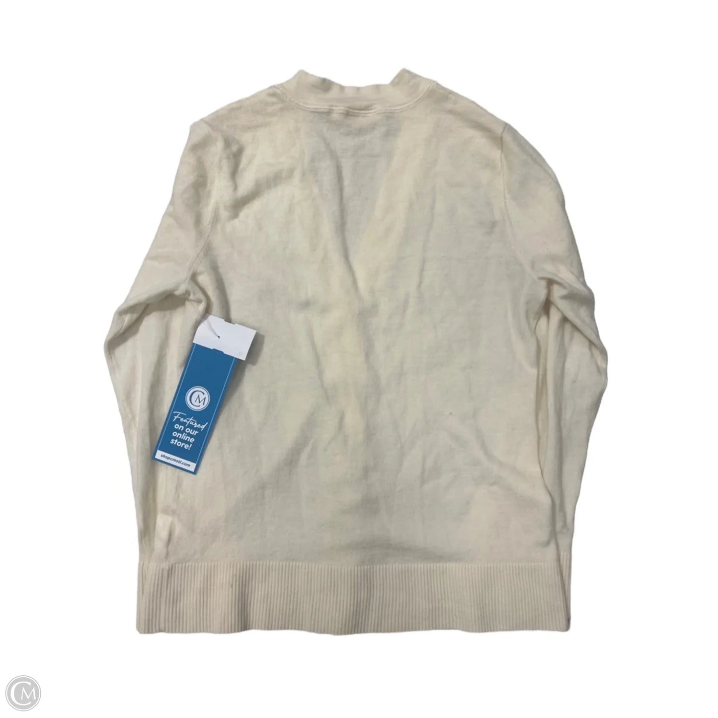 Sweater Cardigan Designer By Tory Burch In Cream, Size: Xl