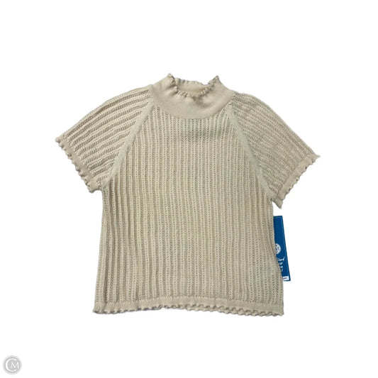 Top Short Sleeve By Anthropologie In Cream, Size: L