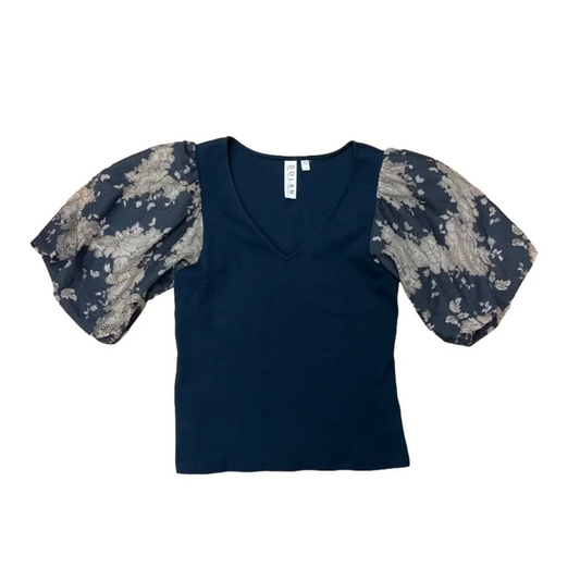 Top Short Sleeve By Dolan Left Coast In Black & Tan, Size: S