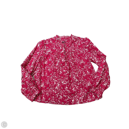 Top Long Sleeve By J. Crew In Pink & White, Size: M