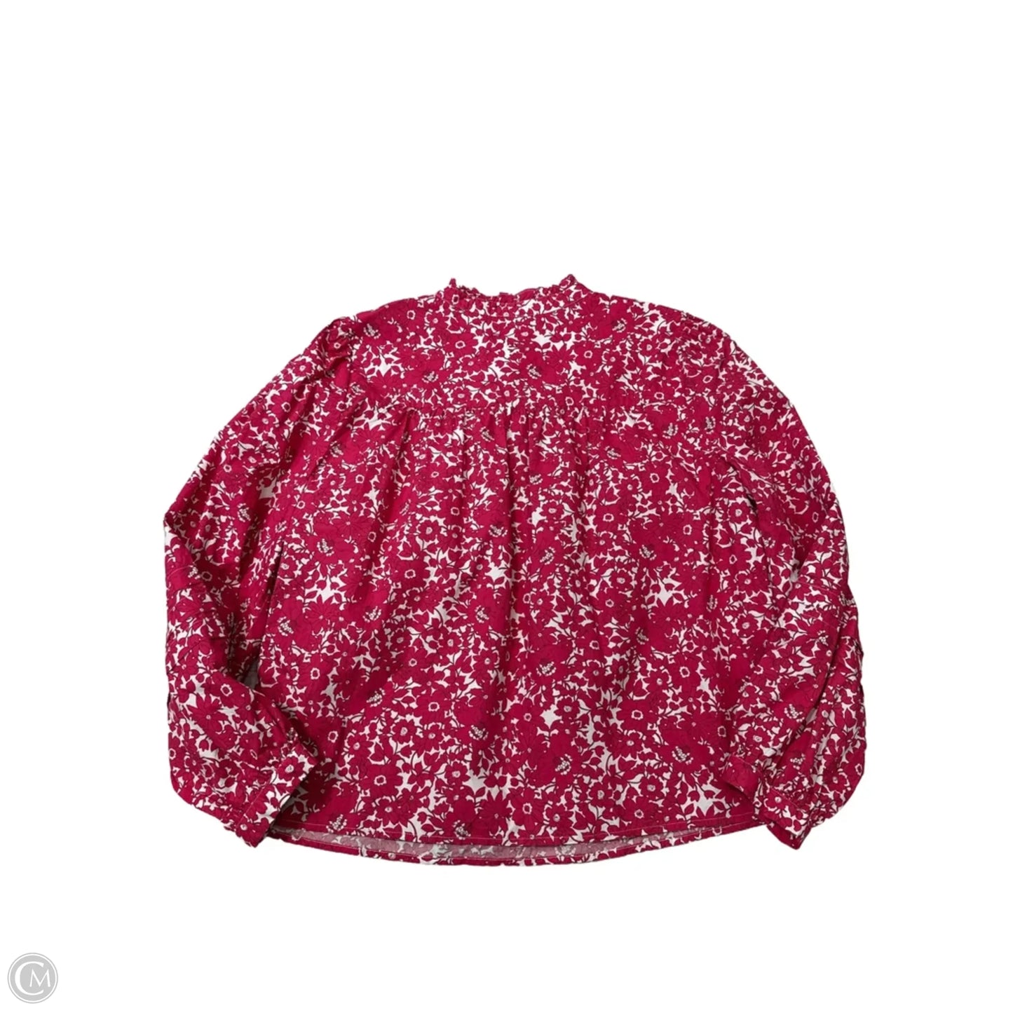 Top Long Sleeve By J. Crew In Pink & White, Size: M