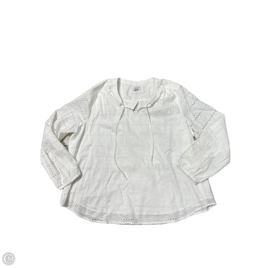 New! Top Long Sleeve By J. Crew In White, Size: 2x
