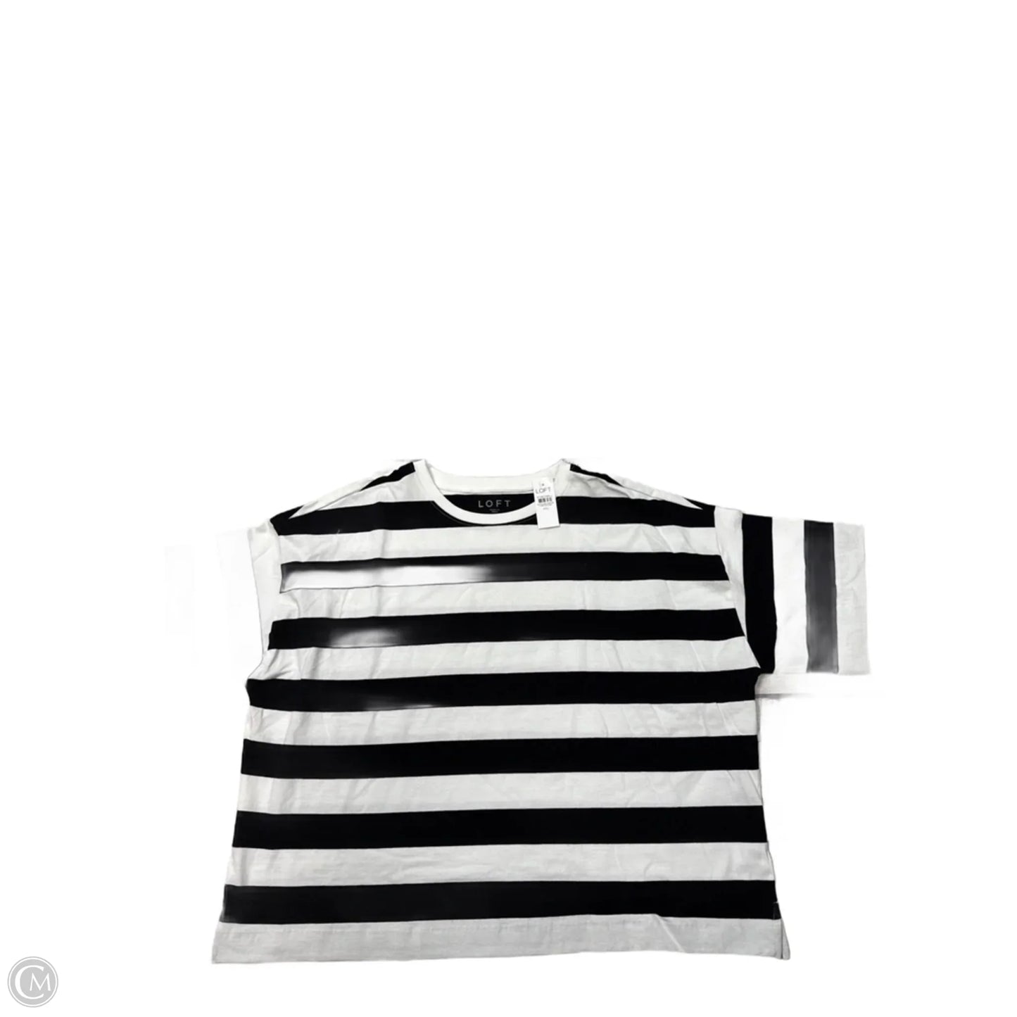 New! Top Short Sleeve By Loft In Striped Pattern, Size: Xxl