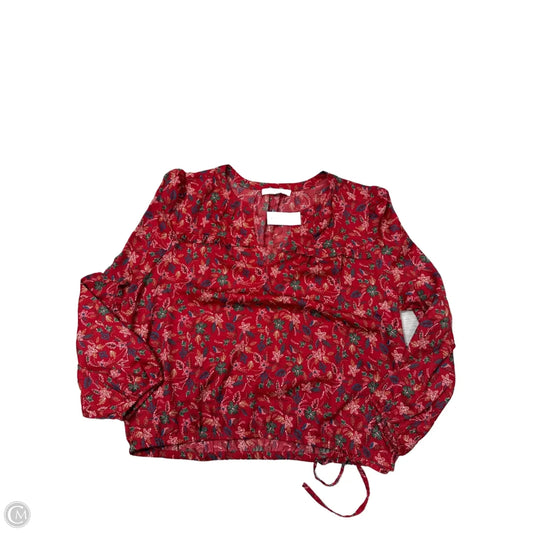 New! Top Long Sleeve By Loft In Red, Size: Xl