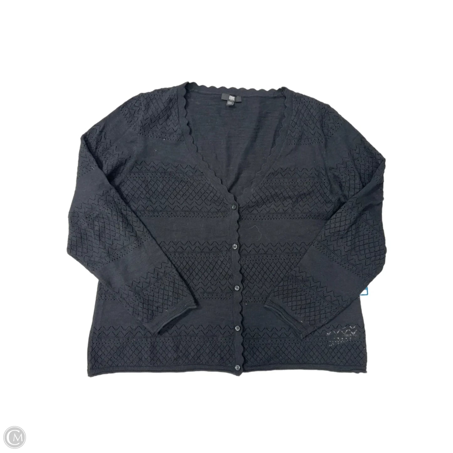 Sweater Cardigan Designer By Frye In Black, Size: Xxl