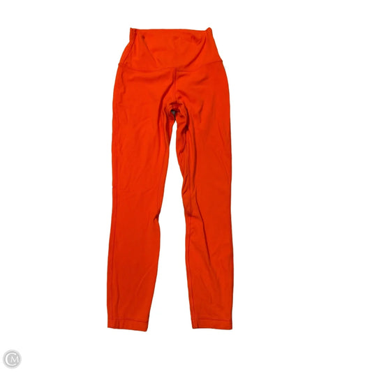Athletic Leggings By Lululemon In Orange, Size: S