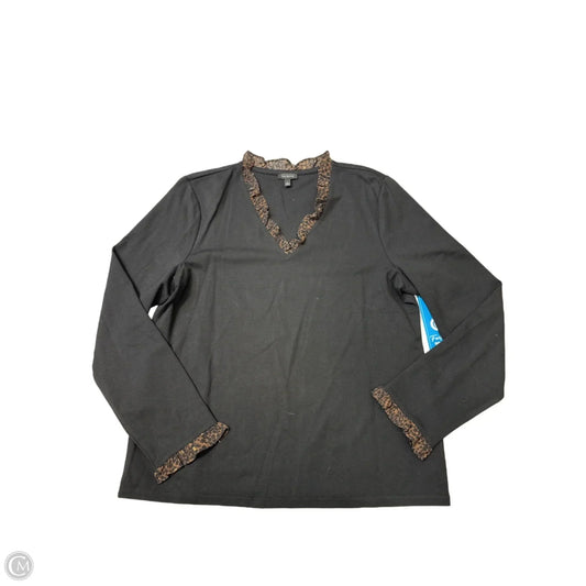 Top Long Sleeve By Talbots In Black, Size: L