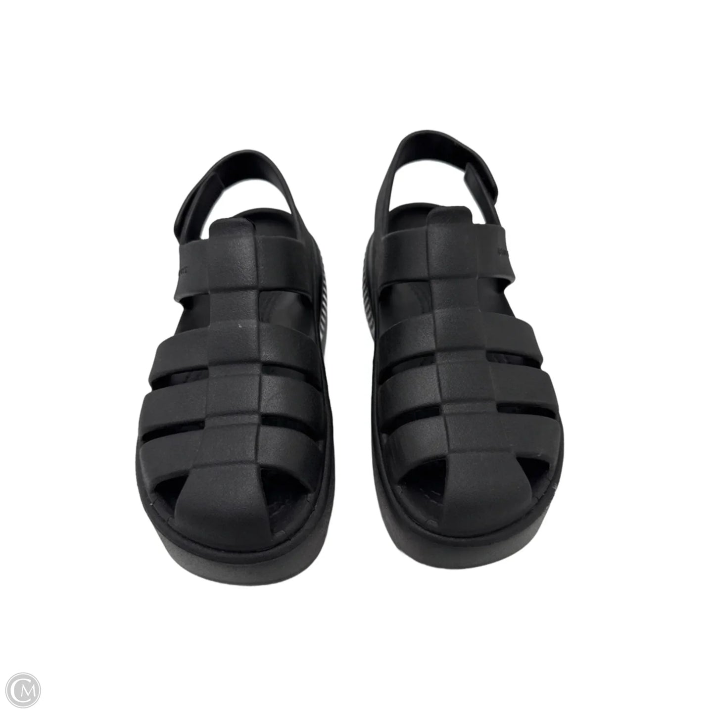 Shoes Flats By Crocs In Black, Size: 7