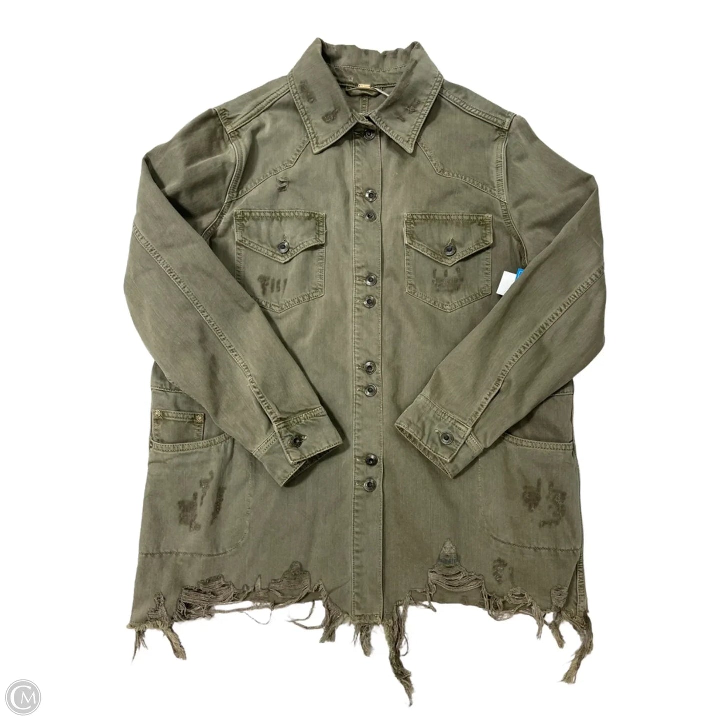 Jacket Moto By Free People In Green, Size: M