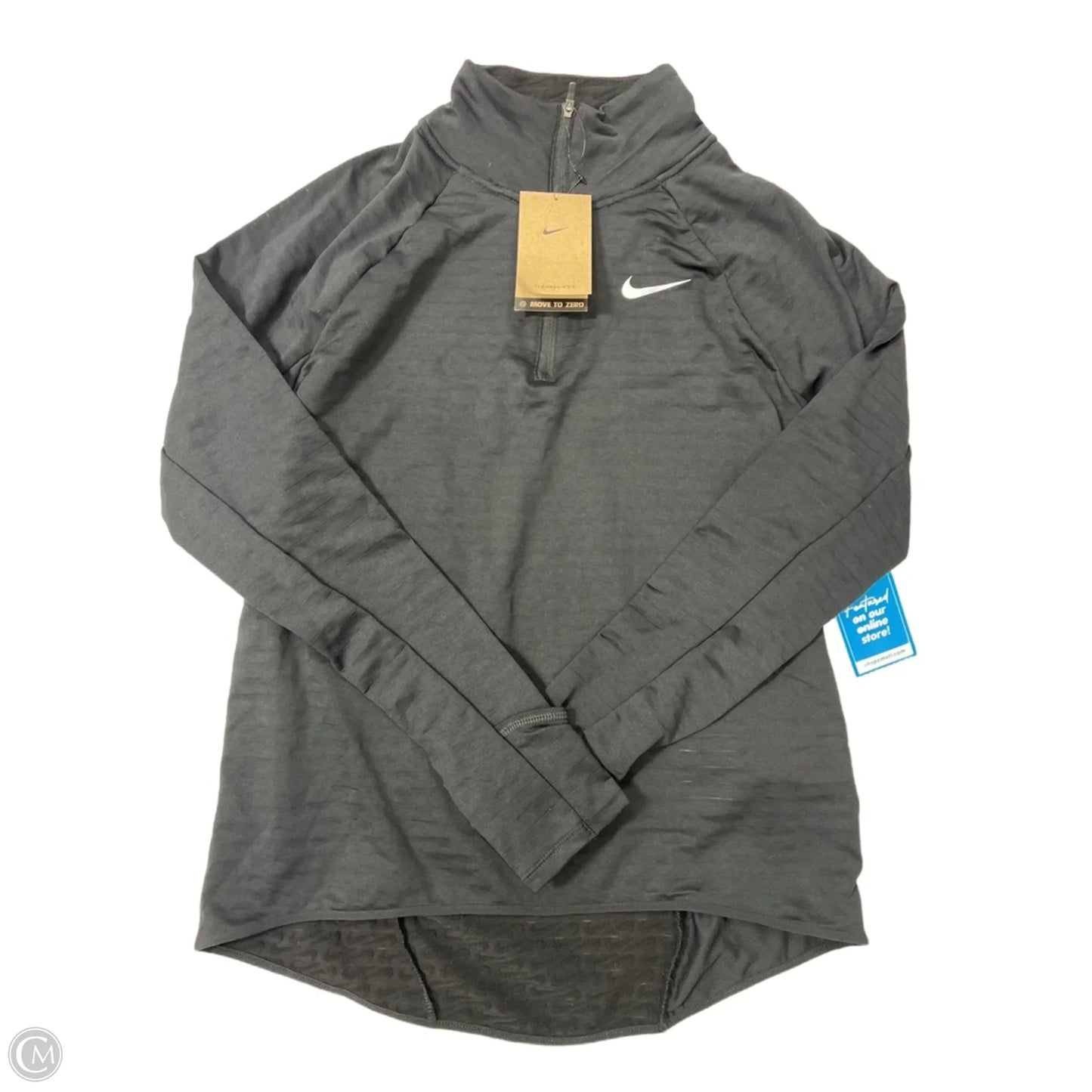 Athletic Top Long Sleeve Collar By Nike Apparel In Black, Size: M