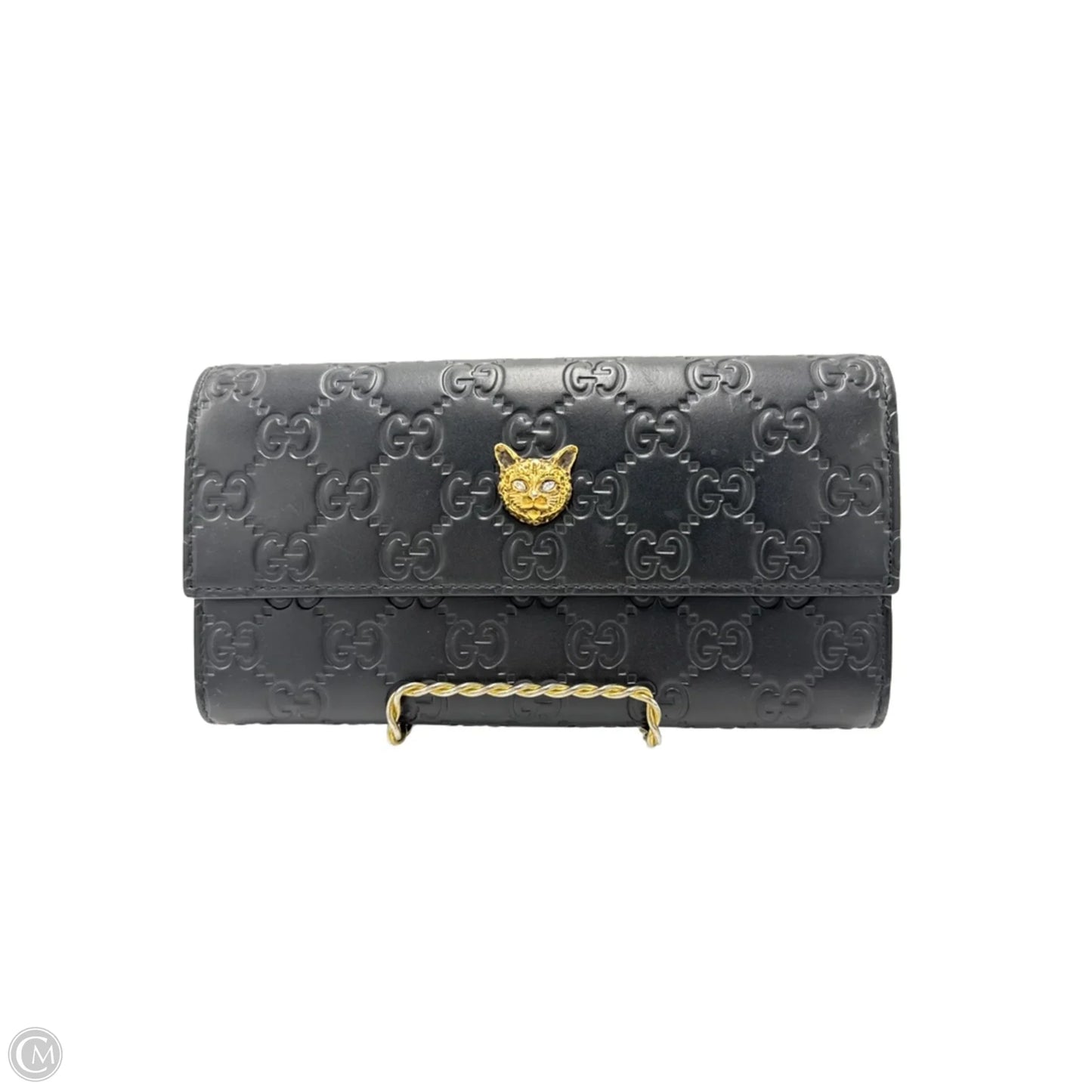 Gucci GG Guccissima Cat Continental Luxury Designer Wallet