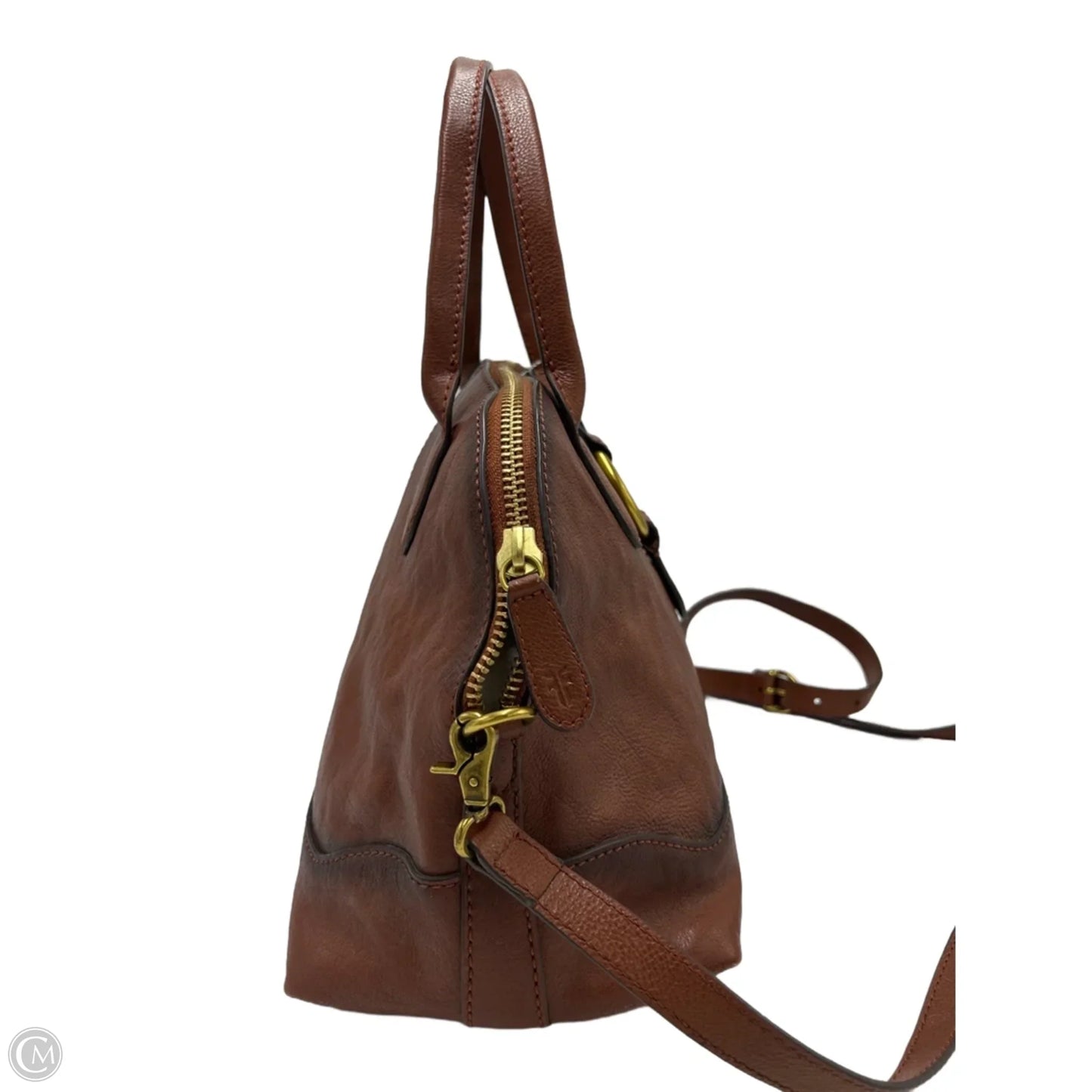 Frye Leather Ring Dome Designer Satchel Handbag