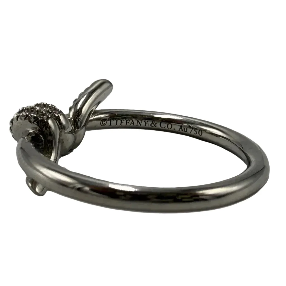 Tiffany And Company 18K Knot Luxury Diamond Ring, Size: 5.5