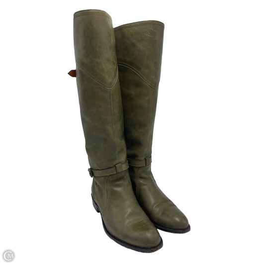 Frye Dorado Riding Designer Boots In Olive Green, Size: 8