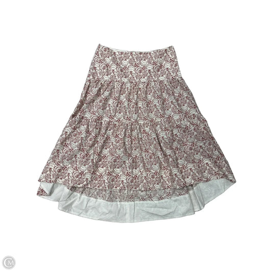 New! Skirt Midi By Banana Republic In Orange & White, Size: 12