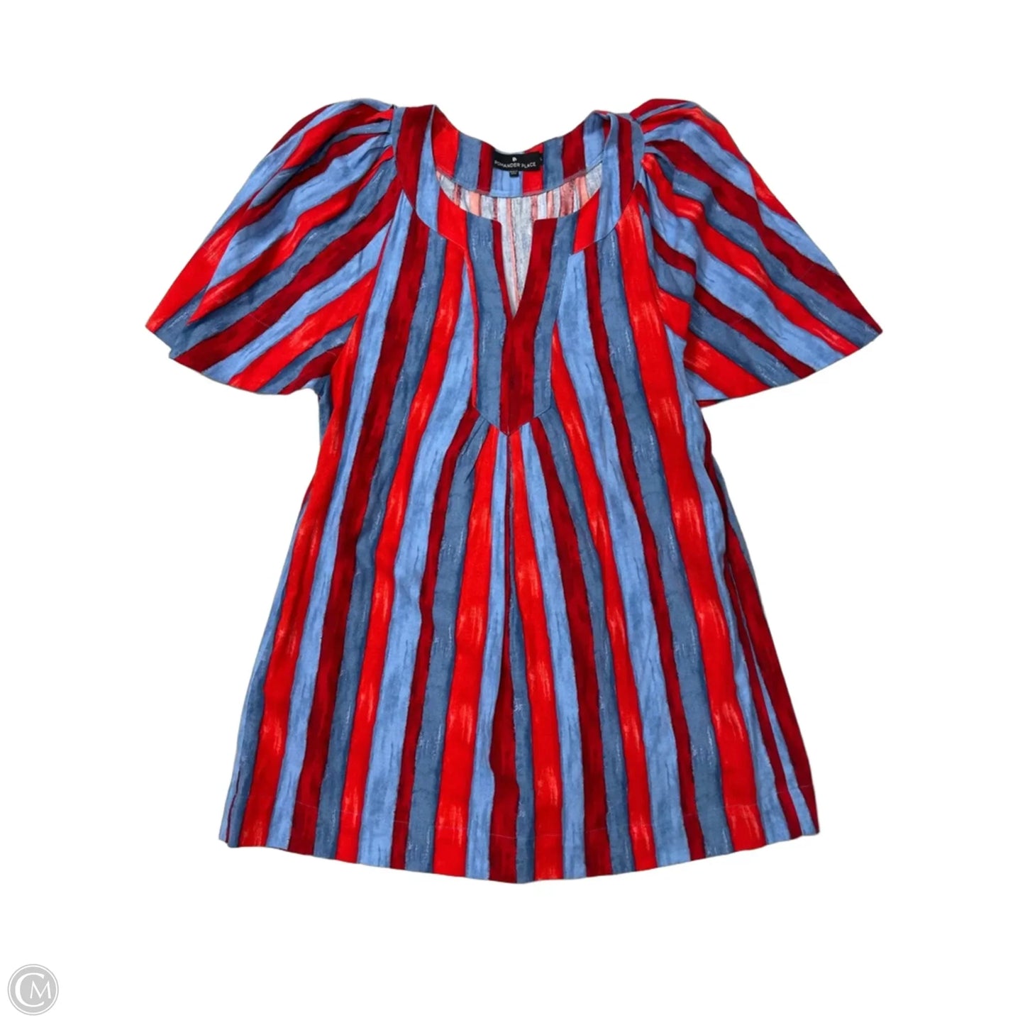 Dress Casual Short By Pomander Place In Blue & Red, Size: L