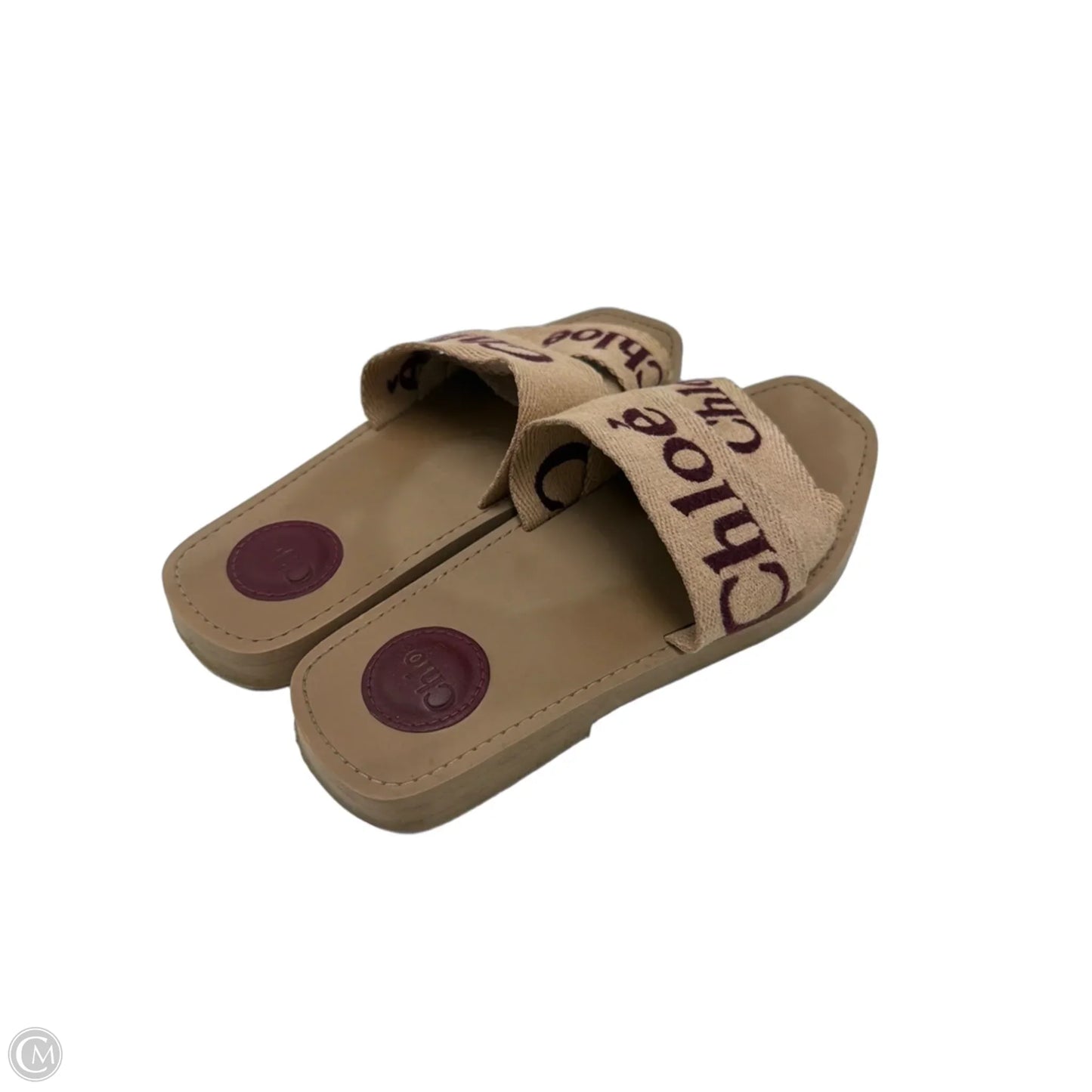 Chloe Woody Flat Slide Luxury Sandal, Size: 7.5 (38)