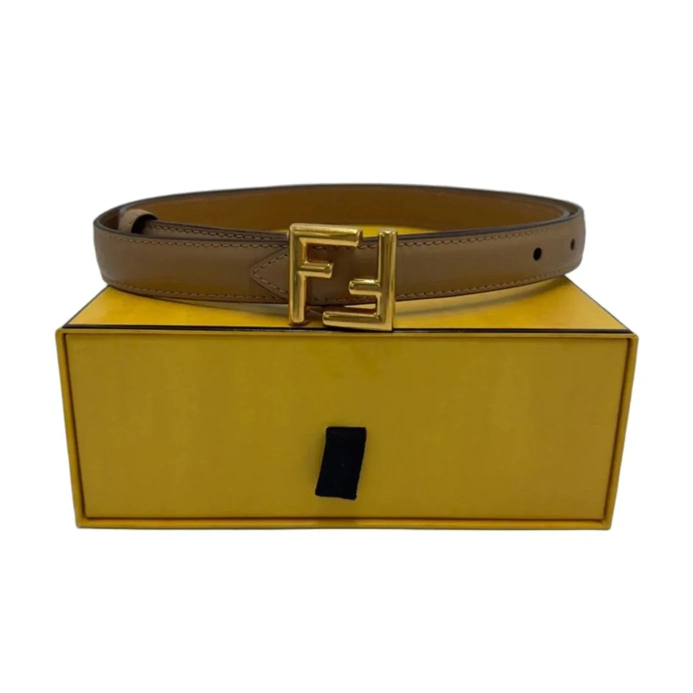 Fendi FF Monogram Leather Luxury Belt, Size: 90/36 (L/XL)