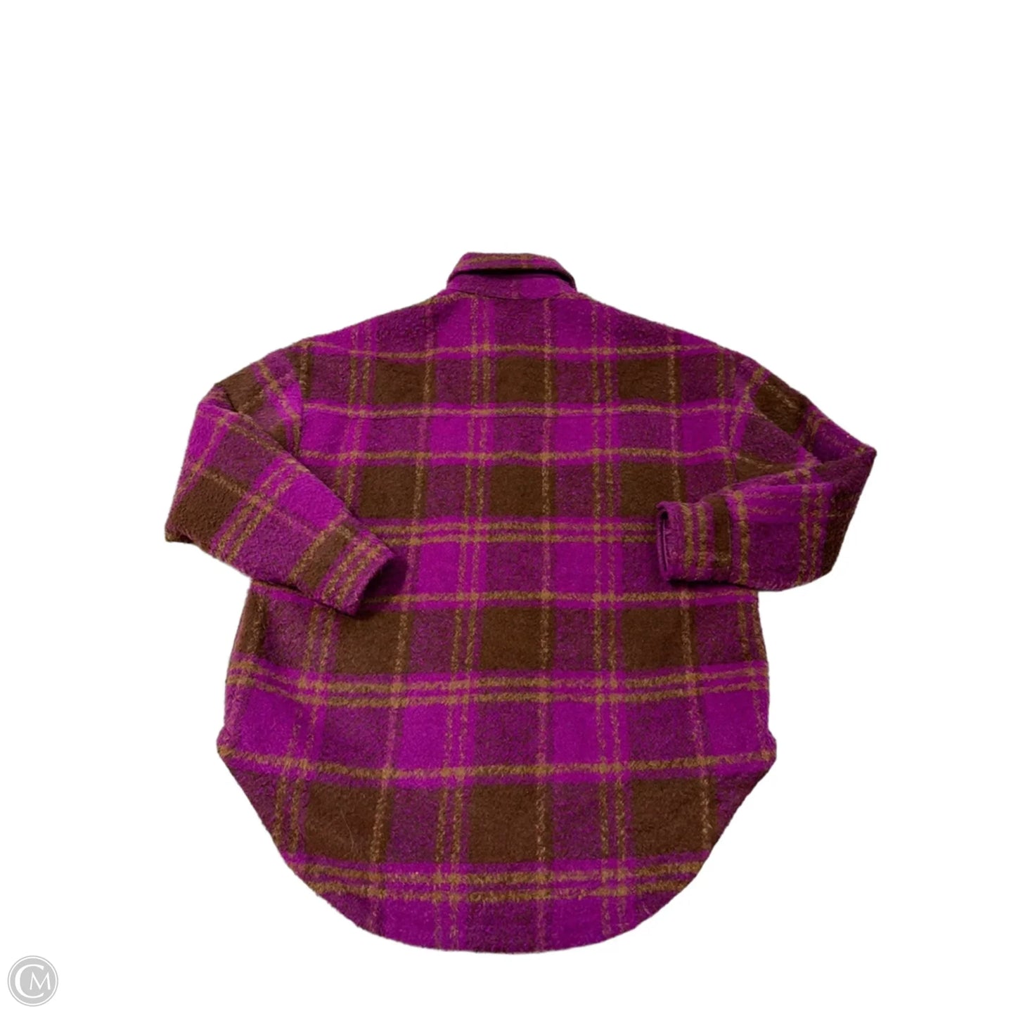 Jacket Shirt By Good American In Purple, Size: S
