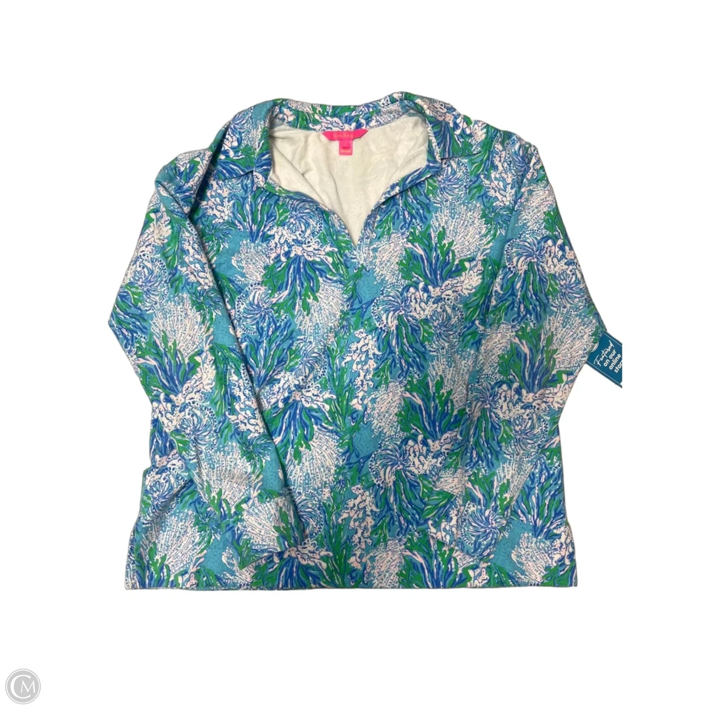 Top Long Sleeve Designer By Lilly Pulitzer In Blue, Size: L