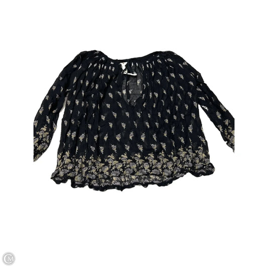 Top Long Sleeve By Free People In Navy, Size: Xs