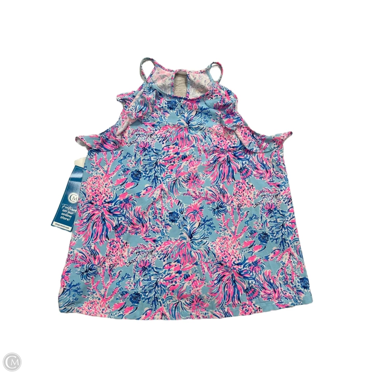 Top Sleeveless Designer By Lilly Pulitzer In Blue & Pink, Size: Xl