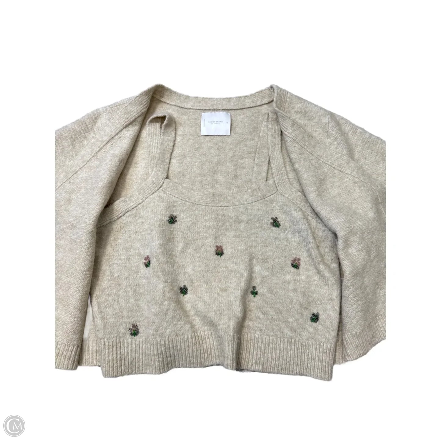 Top 2pc Short Sleeve By Lucky Brand In Brown, Size: Xl