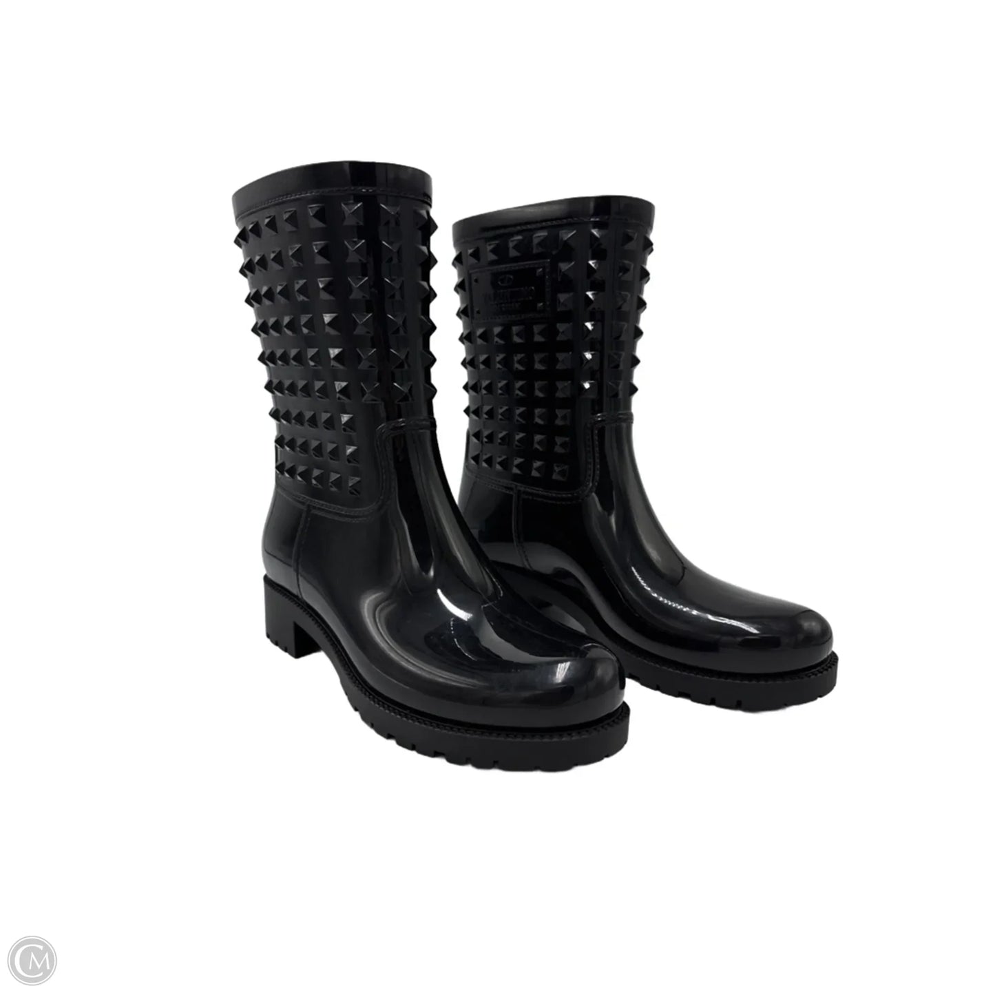 Valentino Garavani Rockstud Rubber Rain Boots, Size: 10