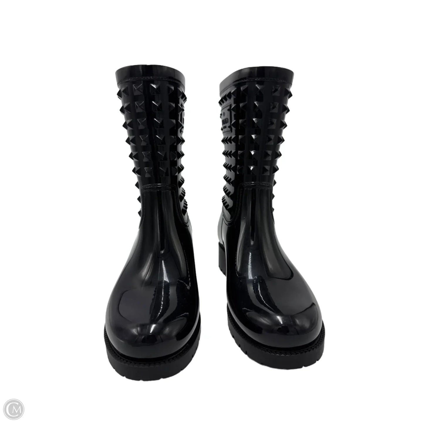 Valentino Garavani Rockstud Rubber Rain Boots, Size: 10