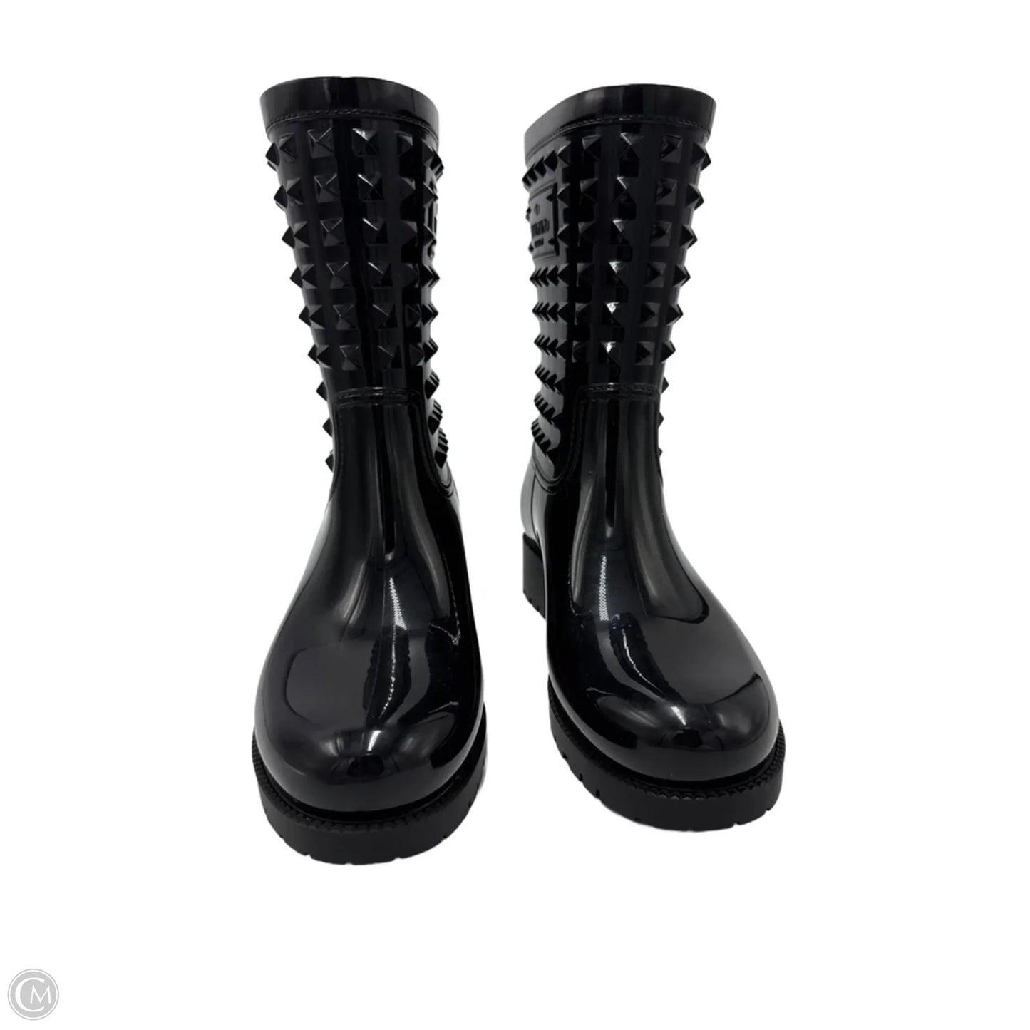Valentino Garavani Rockstud Rubber Rain Boots, Size: 10