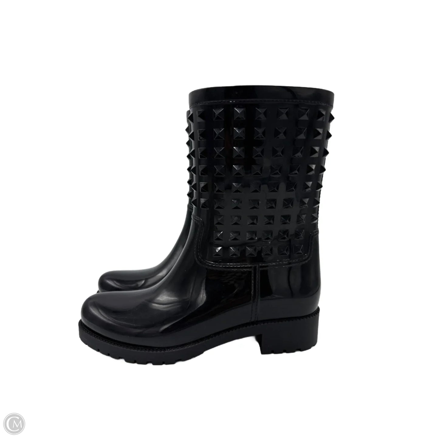 Valentino Garavani Rockstud Rubber Rain Boots, Size: 10