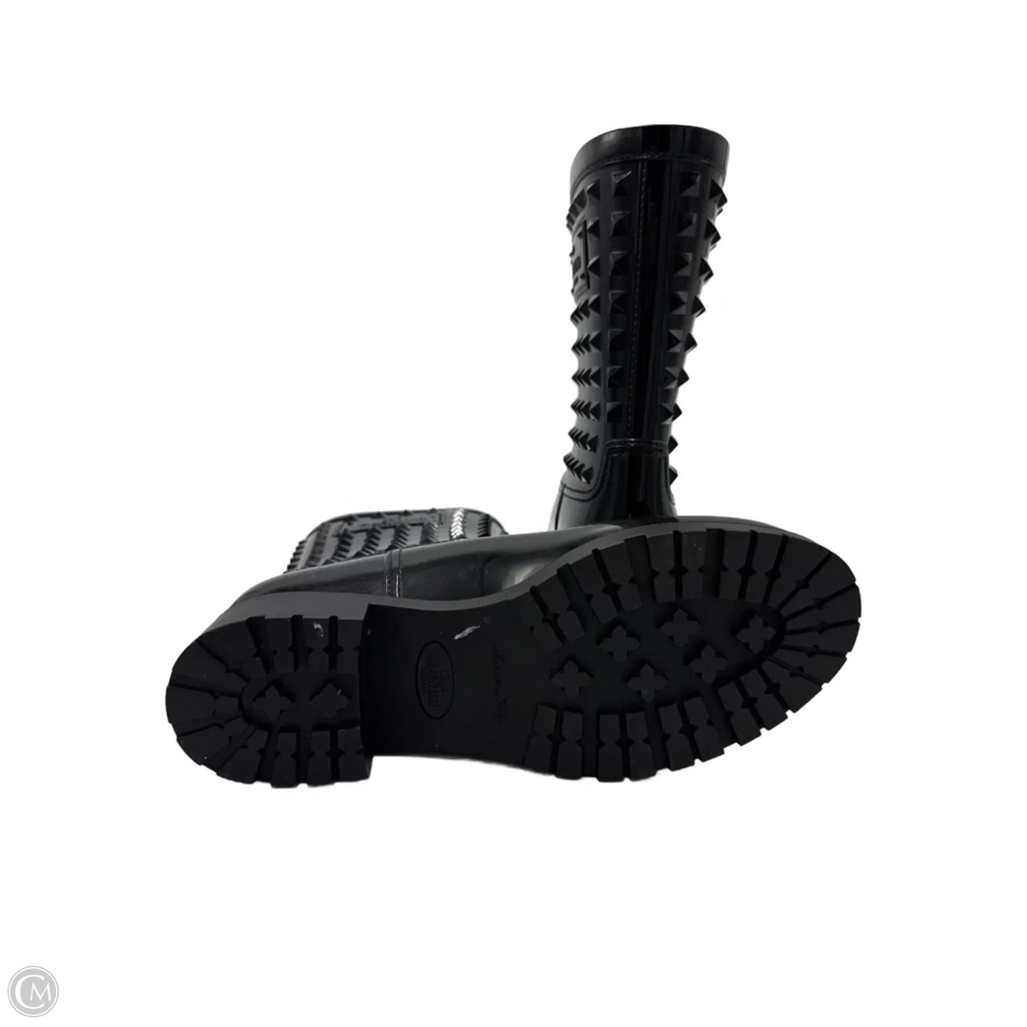 Valentino Garavani Rockstud Rubber Rain Boots, Size: 10