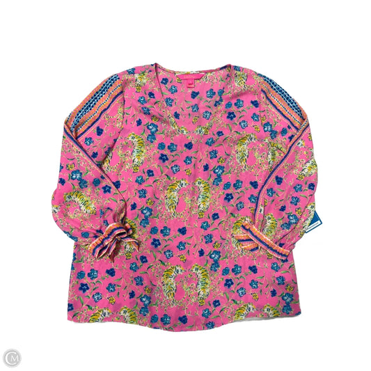 Top Long Sleeve Designer By Lilly Pulitzer In Pink, Size: S