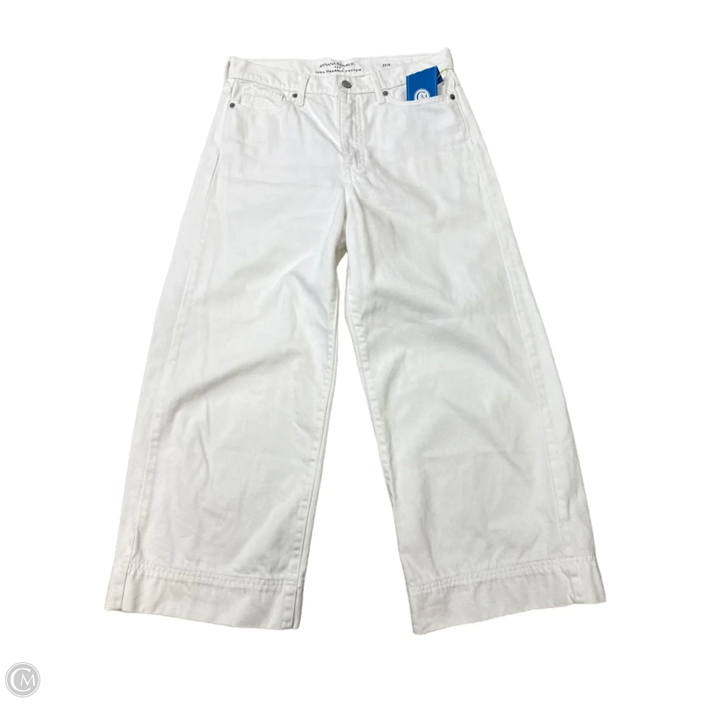 Jeans Wide Leg By Banana Republic In White Denim, Size: 4