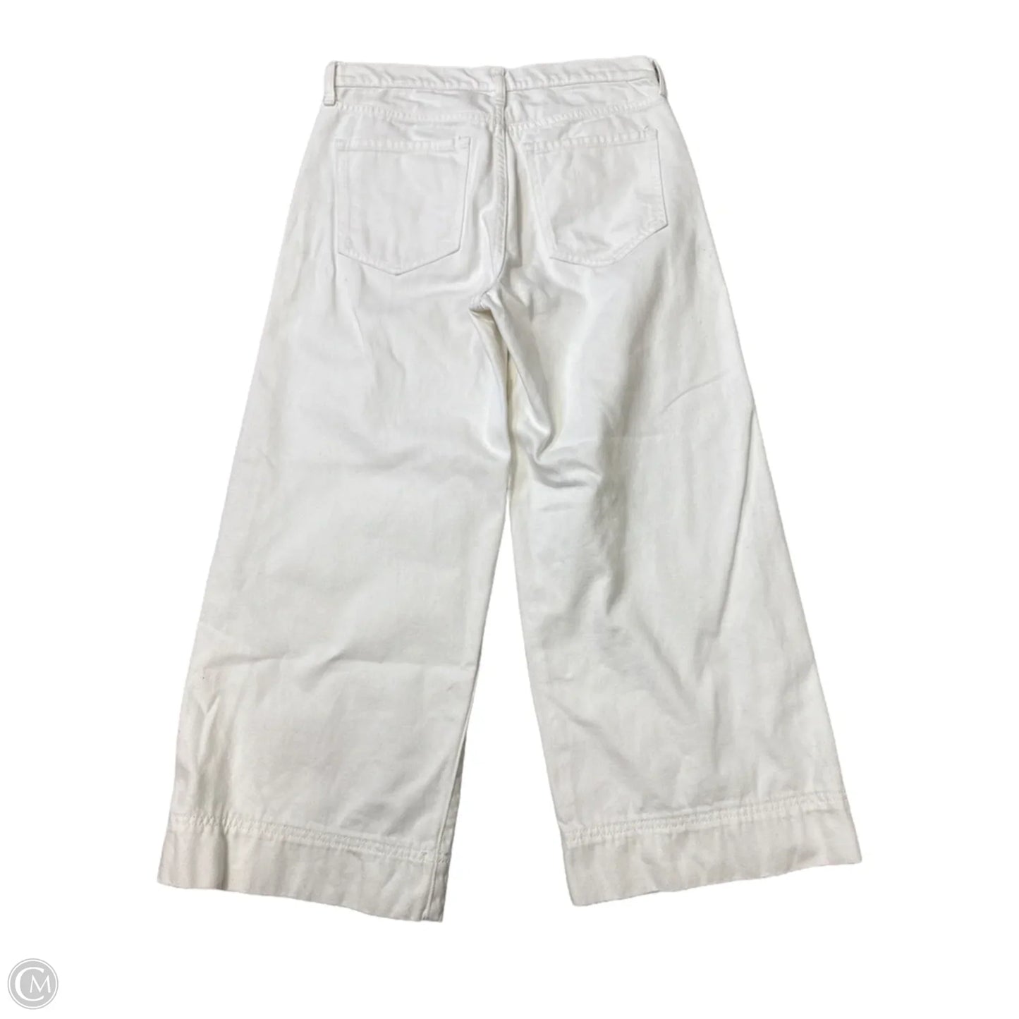 Jeans Wide Leg By Banana Republic In White Denim, Size: 4