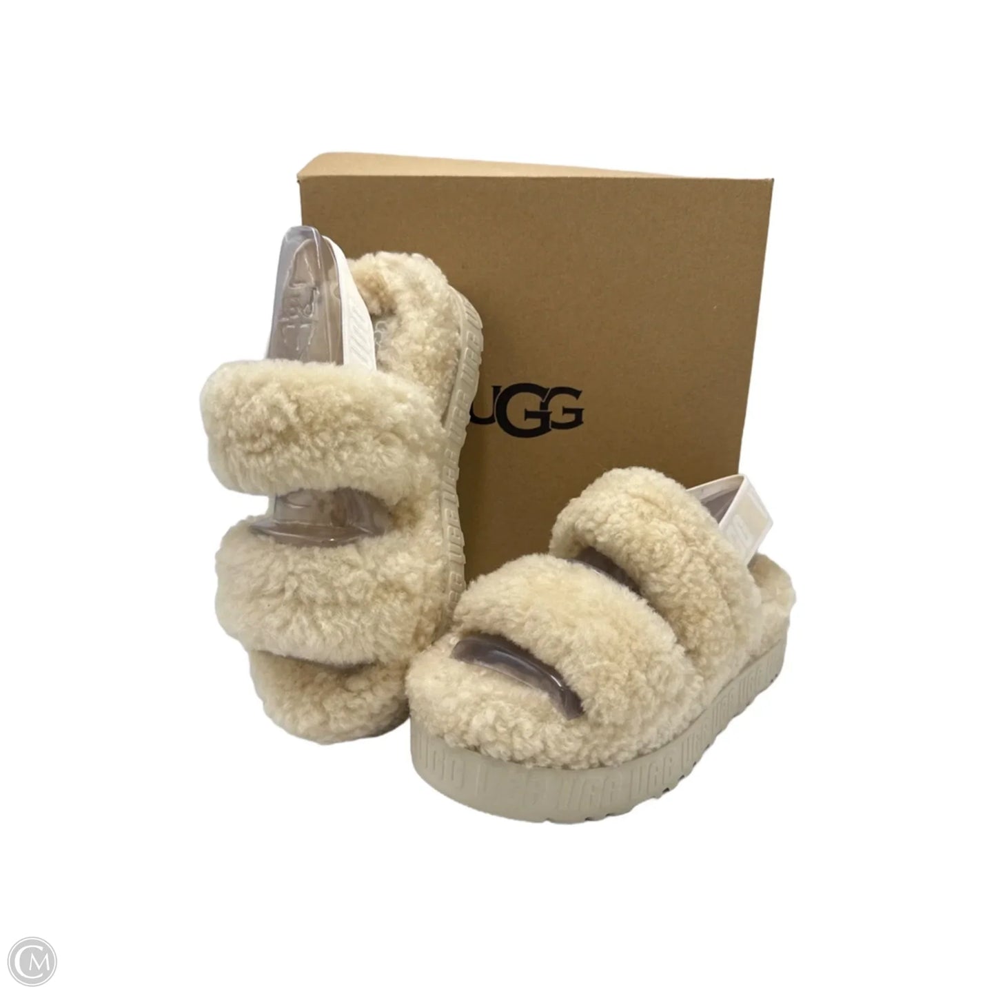 UGG Oh Fluffita Designer Slides In Cream, Size: 7