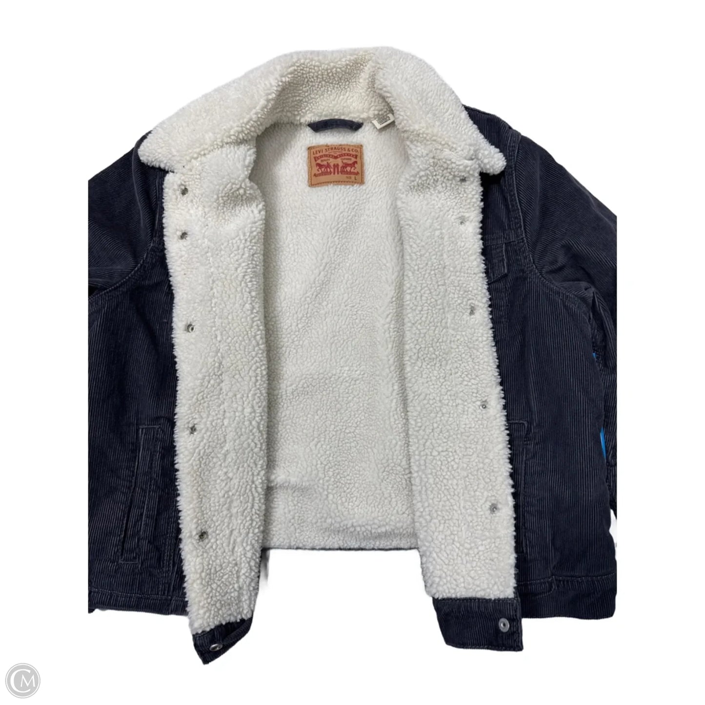 Jacket Denim By Levis In Black, Size: L