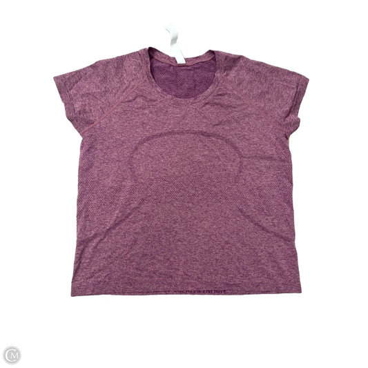 Athletic Top Short Sleeve By Lululemon In Purple, Size: 14