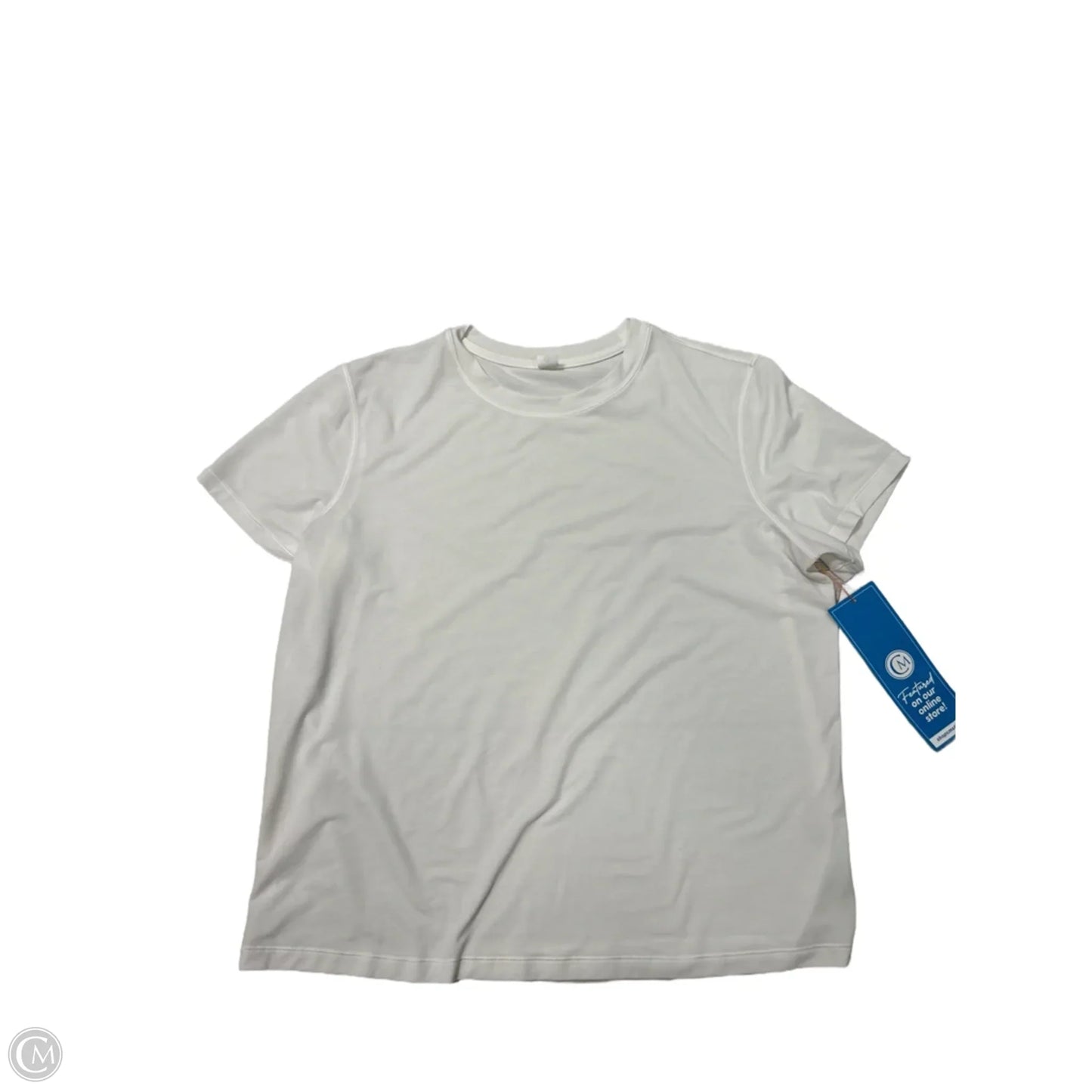 Athletic Top Short Sleeve By Lululemon In White, Size: 12