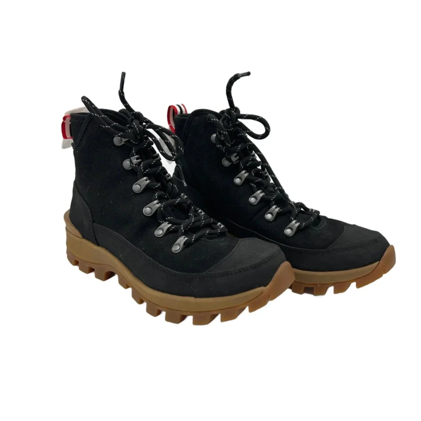 Boots Ankle Flats By Hunter In Black & Brown, Size: 8