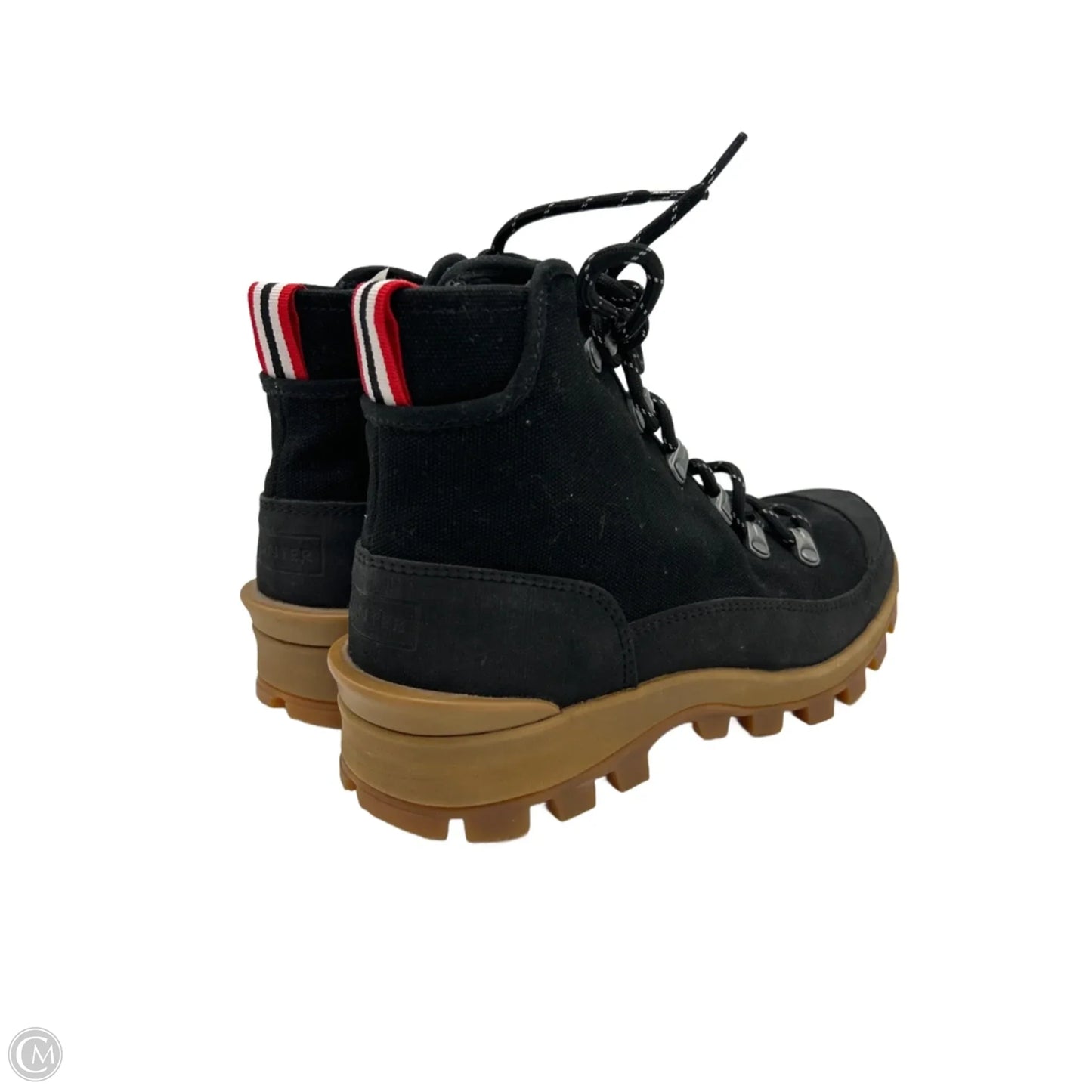 Boots Ankle Flats By Hunter In Black & Brown, Size: 8