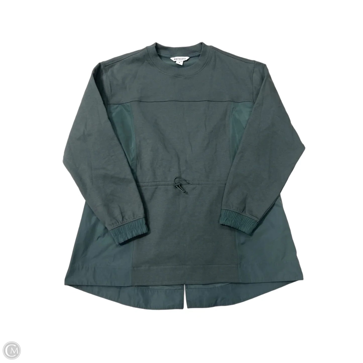 Athletic Top Long Sleeve Collar By Athleta In Green, Size: M